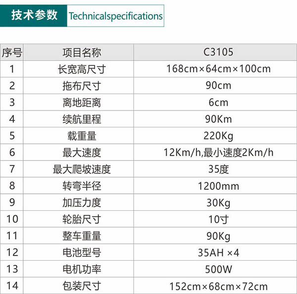 电动巴青尘推车C3105